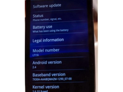 Android 2.4  Sony Ericsson Xperia Arc   