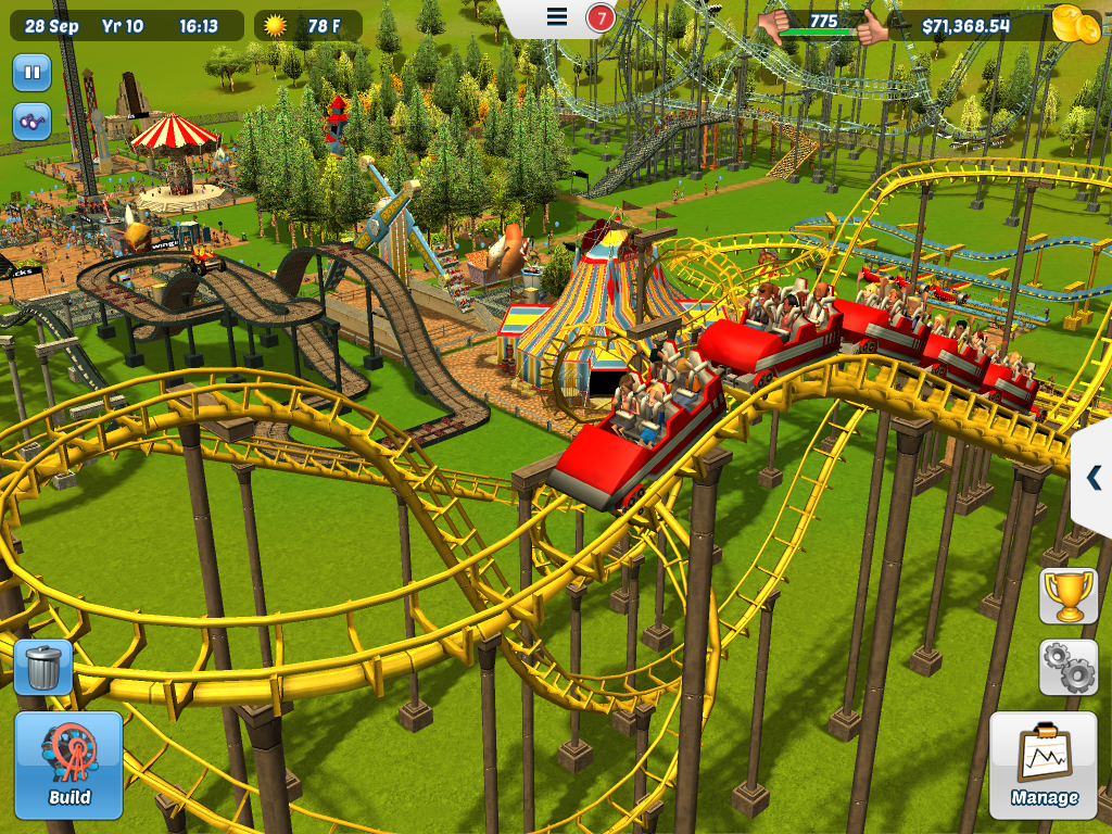 Знаменитый симулятор парка развлечений RollerCoaster Tycoon 3 вышел на iOS  - 4PDA