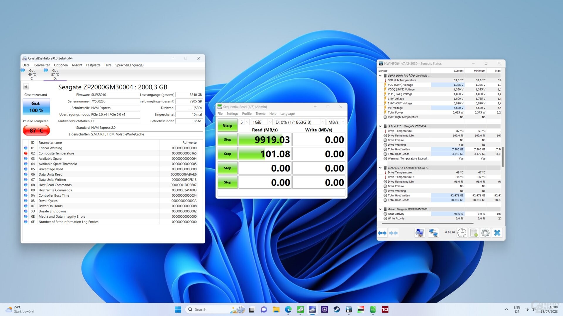 У накопителей с поддержкой PCIe 5.0 выявлена большая проблема с перегревом  - 4PDA