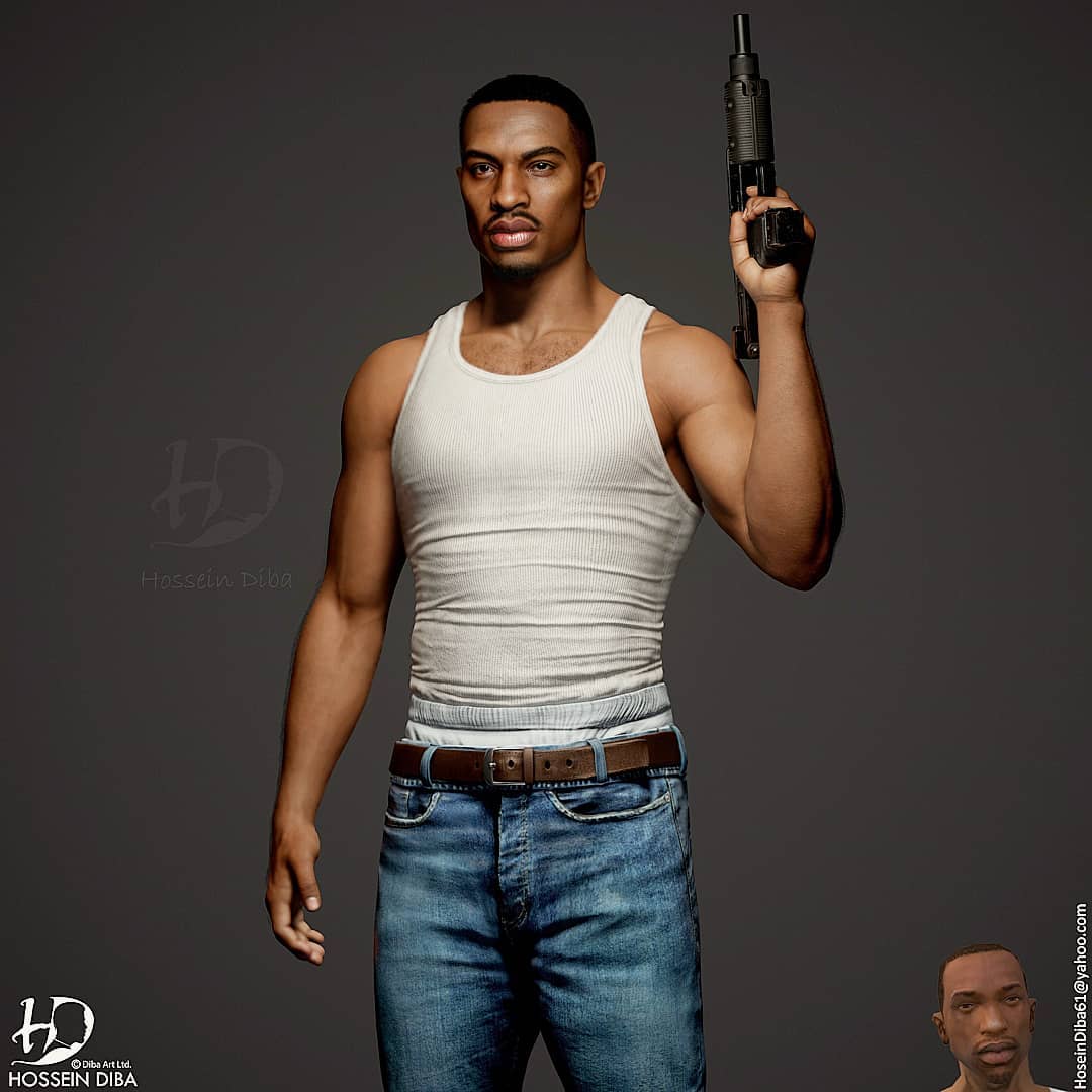 Художник показал современного Си Джея из GTA: San Andreas. Так герой мог бы  выглядеть в ремейке - 4PDA