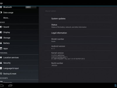 Android 4.1  Motorola XOOM Wi-Fi