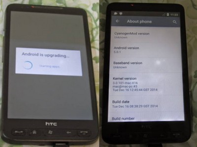  HTC HD2  Android 5.0.2 Lollipop