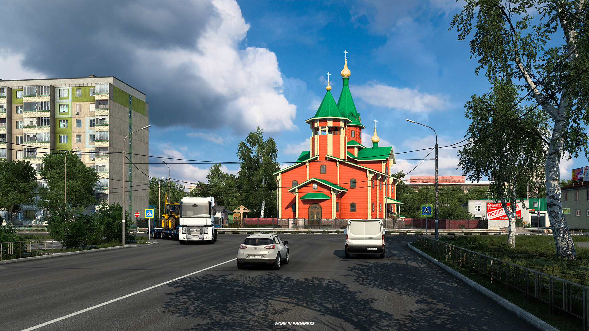 Хрущёвка, село и церковь. Авторы Euro Truck Simulator 2 показали карту  России - 4PDA