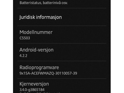 Sony Xperia ZR    Android 4.2 Jelly Bean