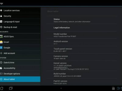   ASUS Transformer Pad TF300  Android 4.1