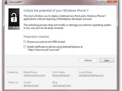 ChevronWP7 Unlocker -       Windows Phone 7