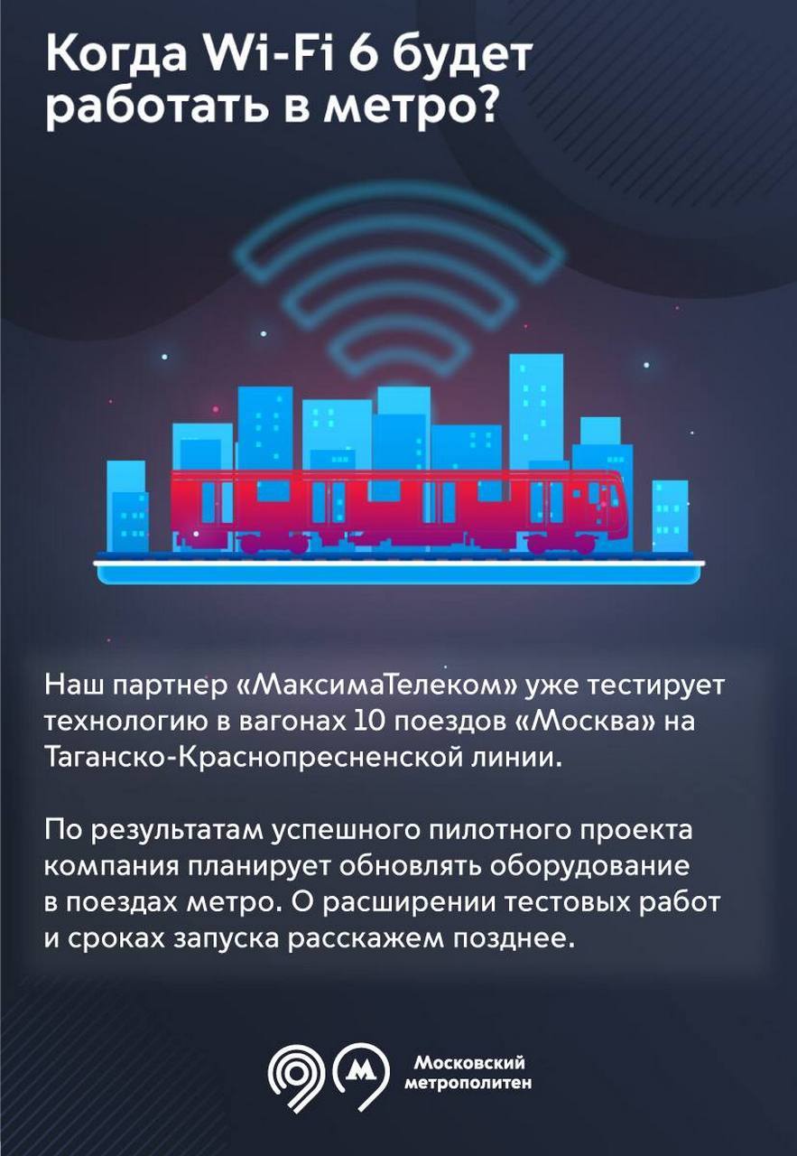 Wi-Fi 6 появился в Московском метро - 4PDA