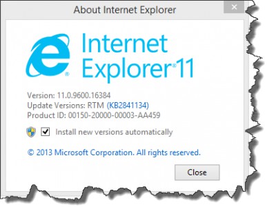 Internet Explorer 11    Windows 7