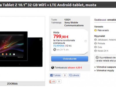      Sony Xperia Tablet Z