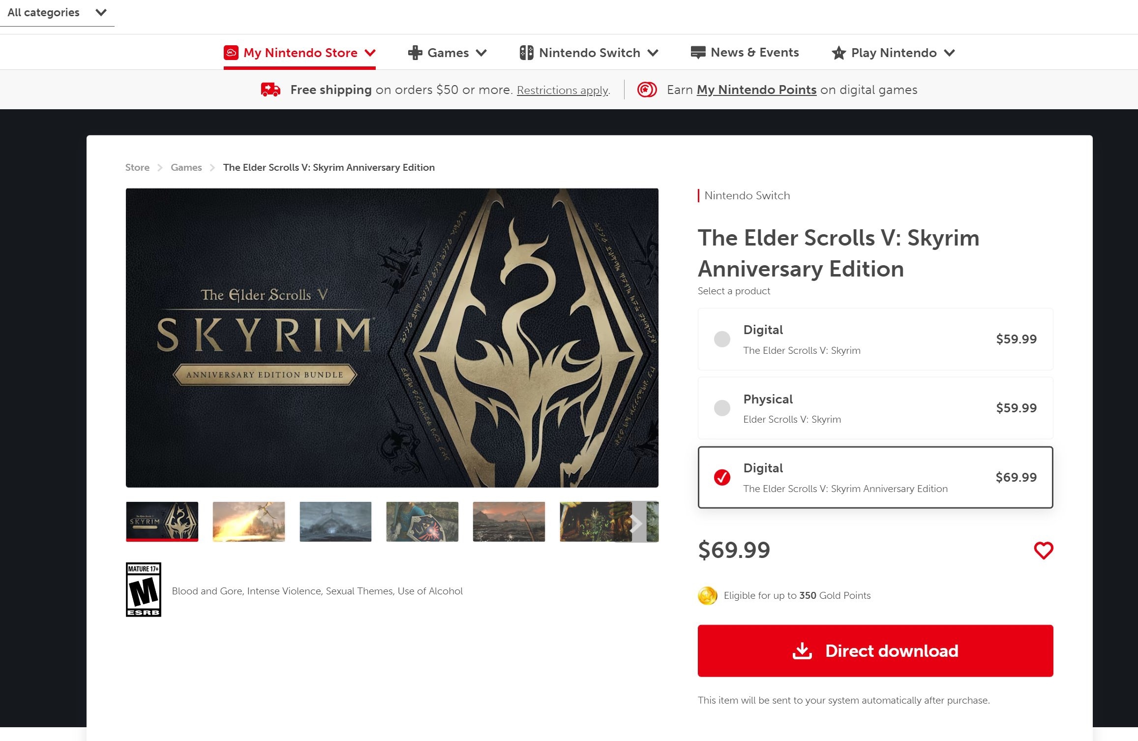 Юбилейное издание Skyrim «втихаря» появилось в библиотеке Nintendo. За 70  долларов - 4PDA