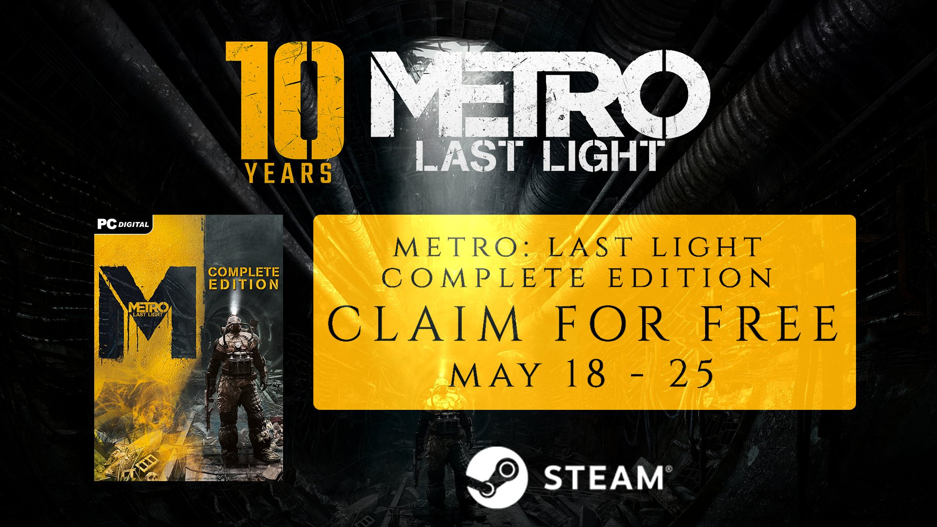 Десять лет спустя. В Steam раздадут Metro: Last Light бесплатно и навсегда  - 4PDA