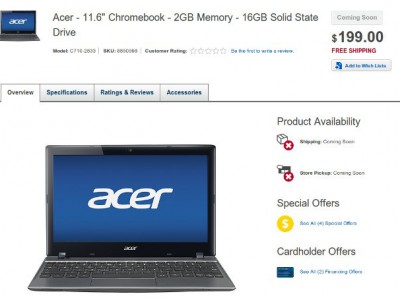 Acer C7 Chromebook  SSD  16 