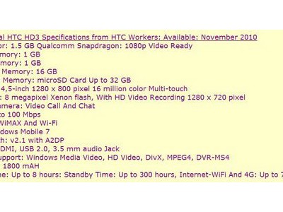 HTC HD3 - ?