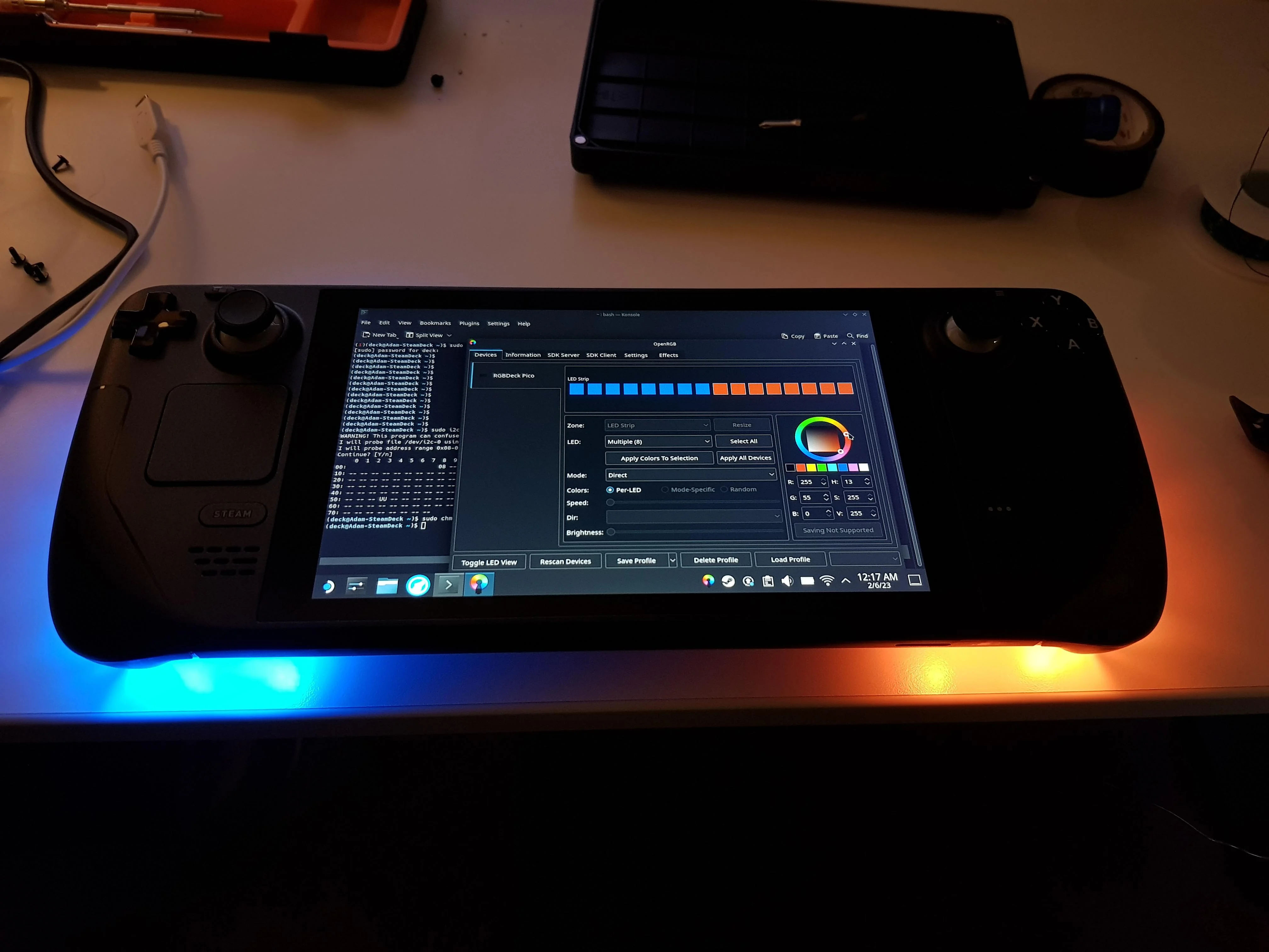 Геймер добавил RGB-подсветку в Steam Deck. Через неделю консоль сломалась -  4PDA