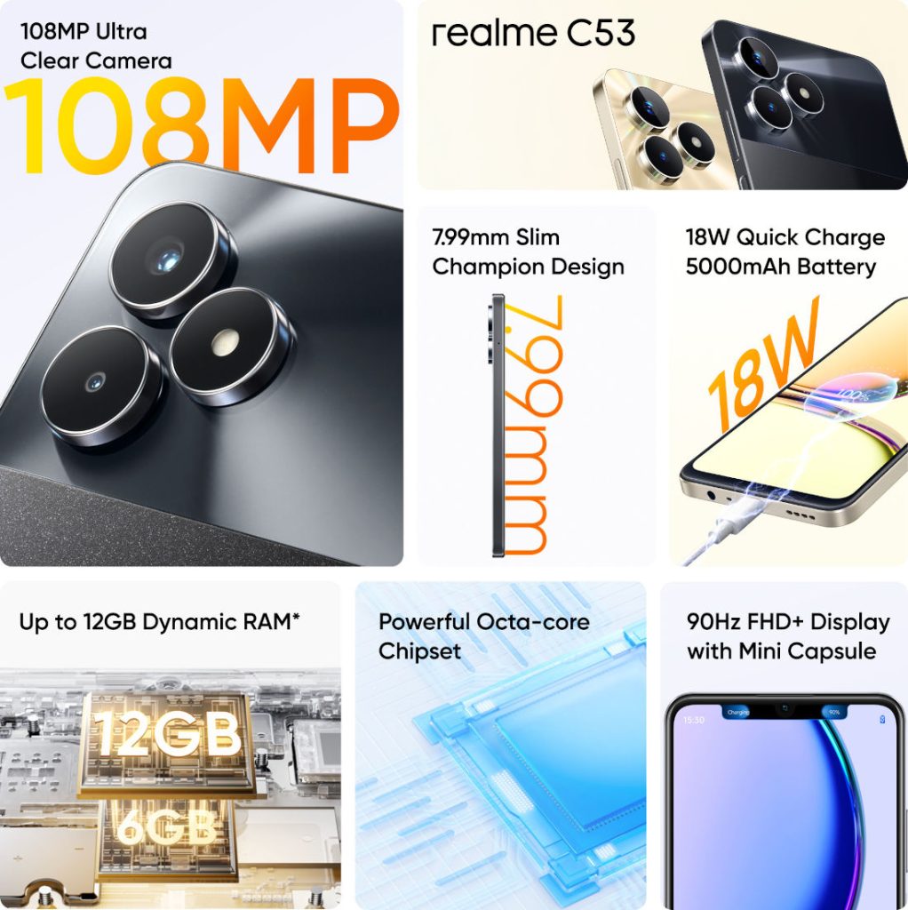 Представлен realme C53: камера 108 Мп и дисплей 90 Гц всего за $120 - 4PDA